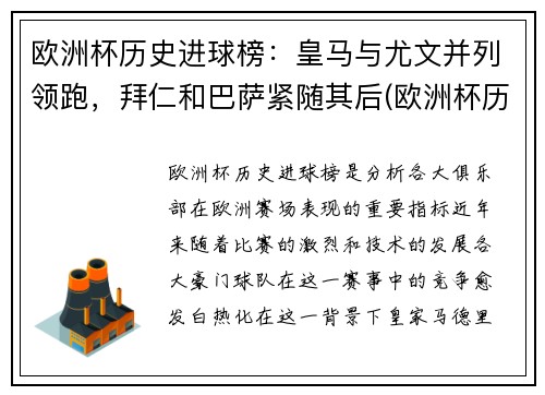 欧洲杯历史进球榜：皇马与尤文并列领跑，拜仁和巴萨紧随其后(欧洲杯历史战绩排名)